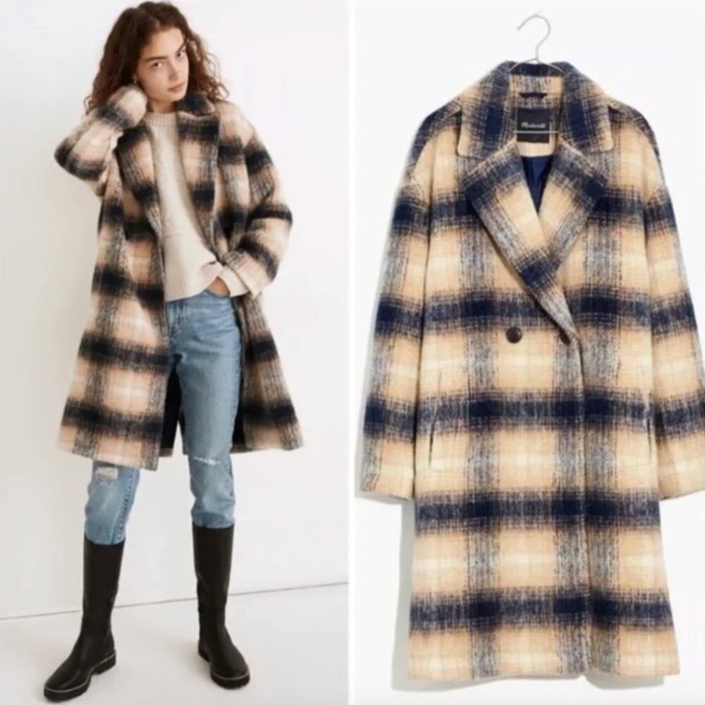 Madewell Courton Plaid Cocoon Coat